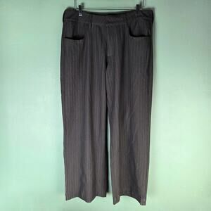 Kut From The Kloth Women 12 Charlotte High Rise Wide Leg Striped Pants Academica